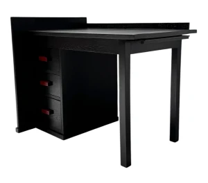 Art Deco Modernist Black Lacquered Desk or Writing Table, 1930s